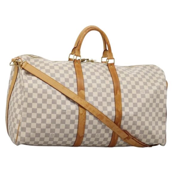 LOUIS VUITTON Damier Azur Keepall Bandouliere 55 Boston Bag - Picture 1 of 14